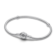Pandora Moments Rose in Bloom Clasp Snake Chain Bracelet