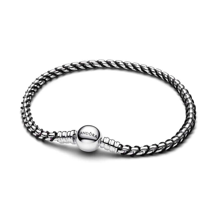 Black Cord Box Chain Bracelet