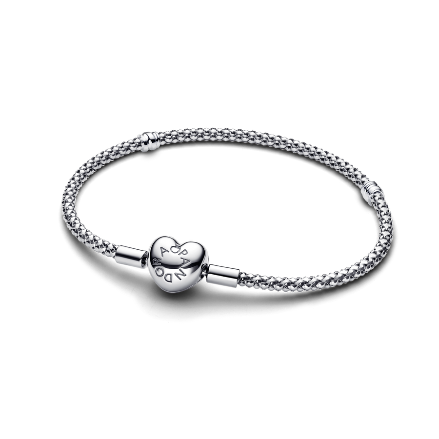 Heart Clasp Studded Chain Bracelet