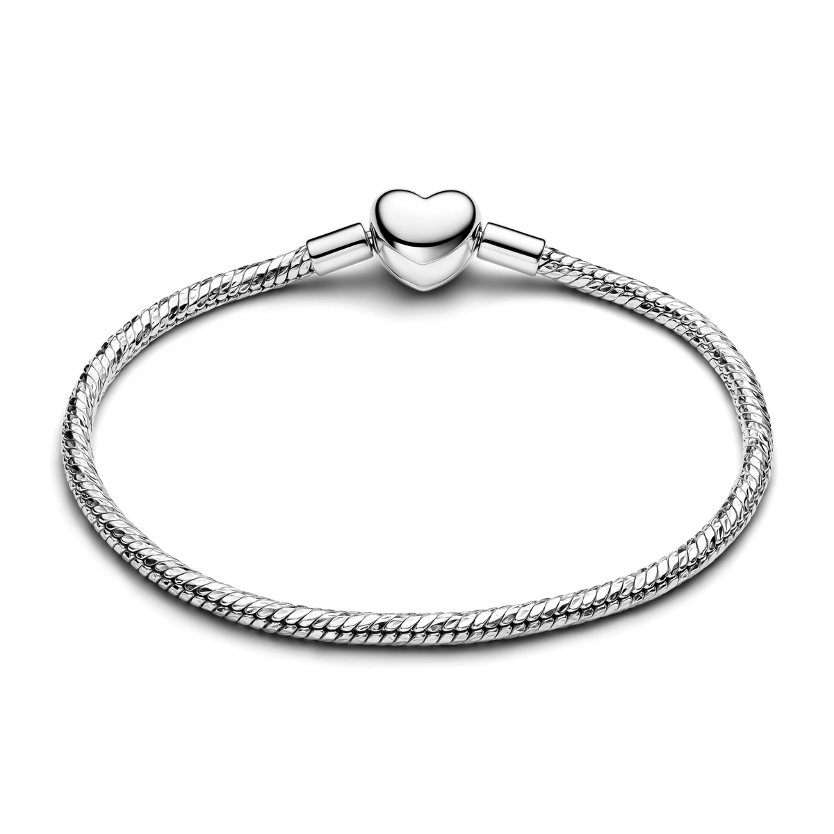 Heart Clasp Faceted Snake Chain Bracelet
