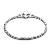 Heart Clasp Faceted Snake Chain Bracelet