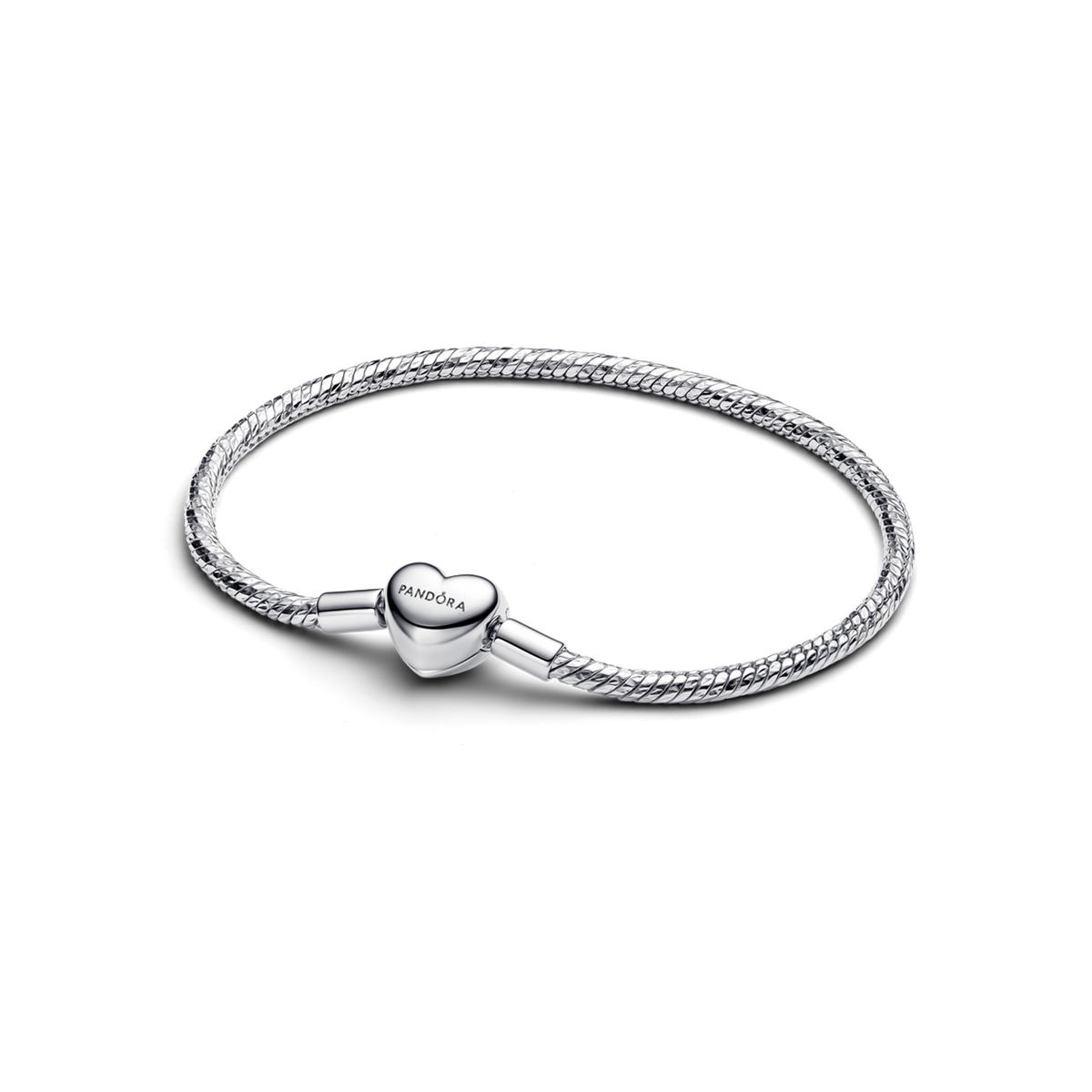 Heart Clasp Faceted Snake Chain Bracelet