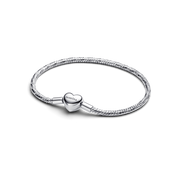 Heart Clasp Faceted Snake Chain Bracelet