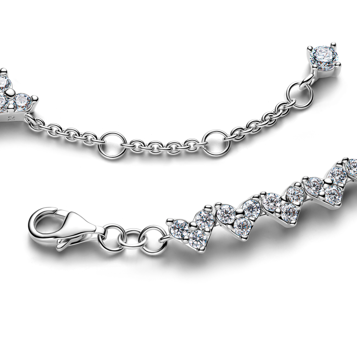 Triple Stone Heart Bracelet