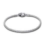 Pavé Clasp Foxtail Chain Charm Bracelet