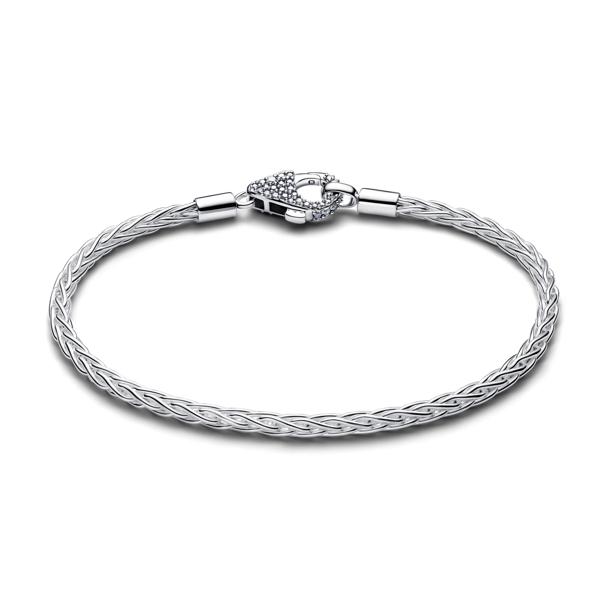 Pavé Clasp Foxtail Chain Charm Bracelet