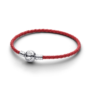 Red Braided Leather Bracelet