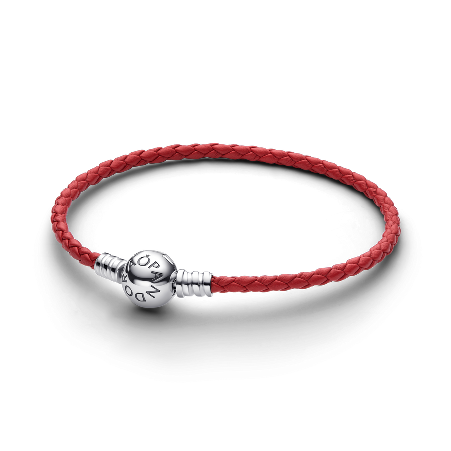 Red Braided Leather Bracelet