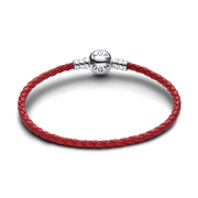 Red Braided Leather Bracelet