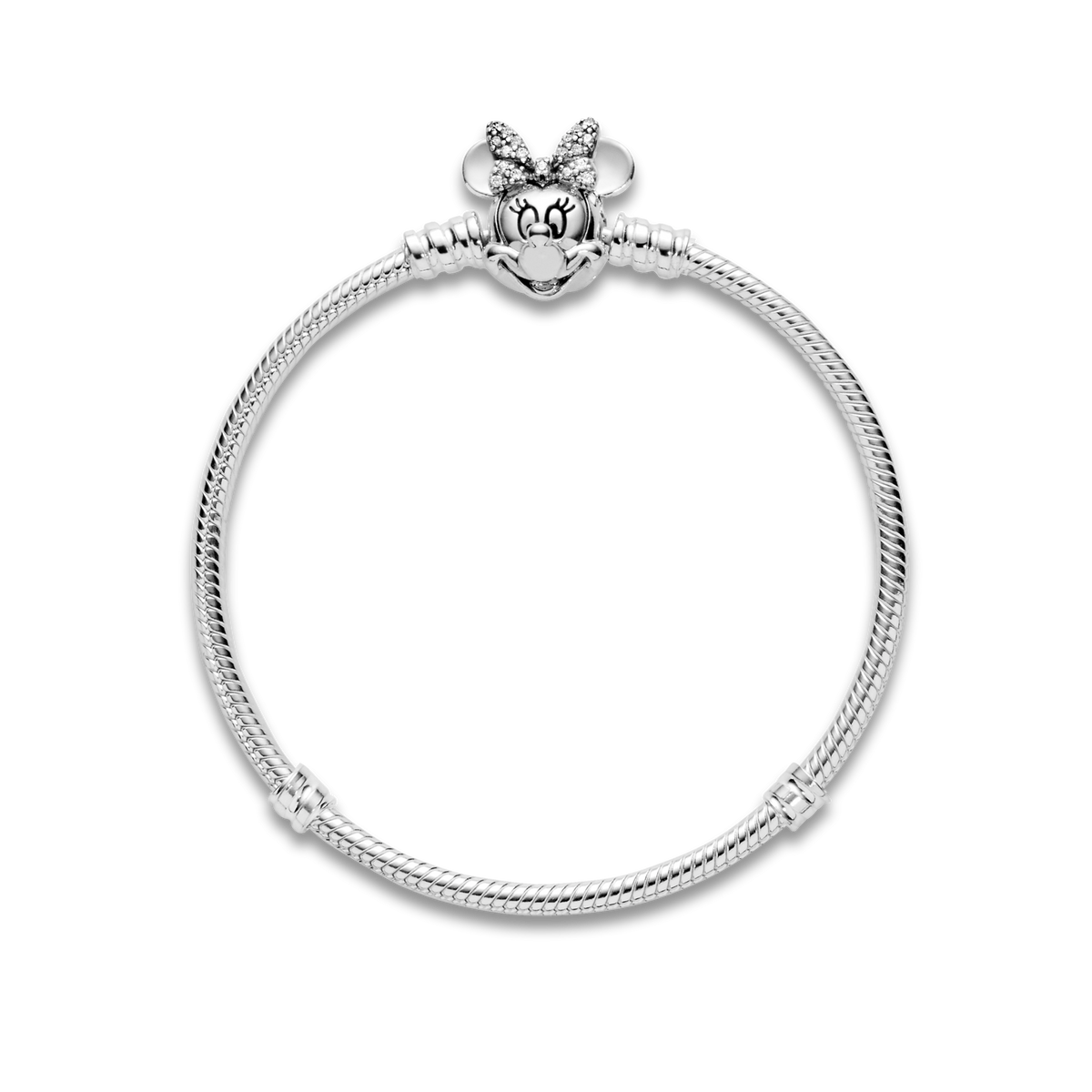 Disney Pandora Moments Pavé Minnie Mouse Clasp Snake Chain Bracelet