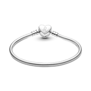 Pandora Moments Engravable Heart Clasp Snake Chain Bracelet