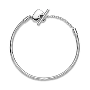 Pandora Moments Heart T-Bar Snake Chain Bracelet