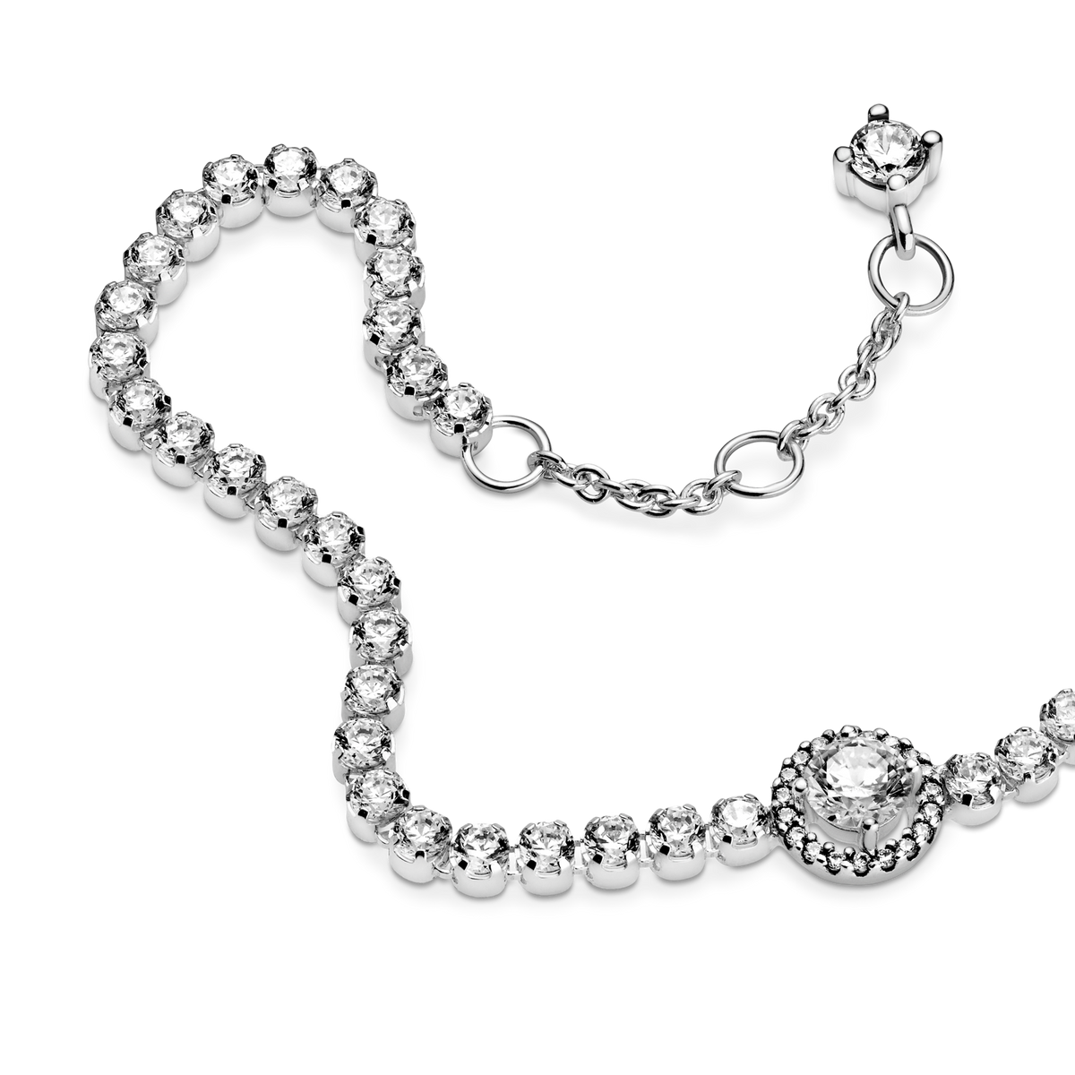 Sparkling Halo Tennis Bracelet