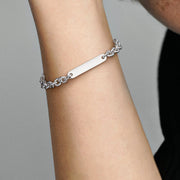 Engravable Bar Link Bracelet
