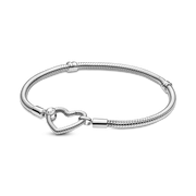 Pandora Moments Heart Closure Snake Chain Bracelet