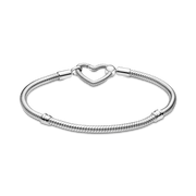 Pandora Moments Heart Closure Snake Chain Bracelet