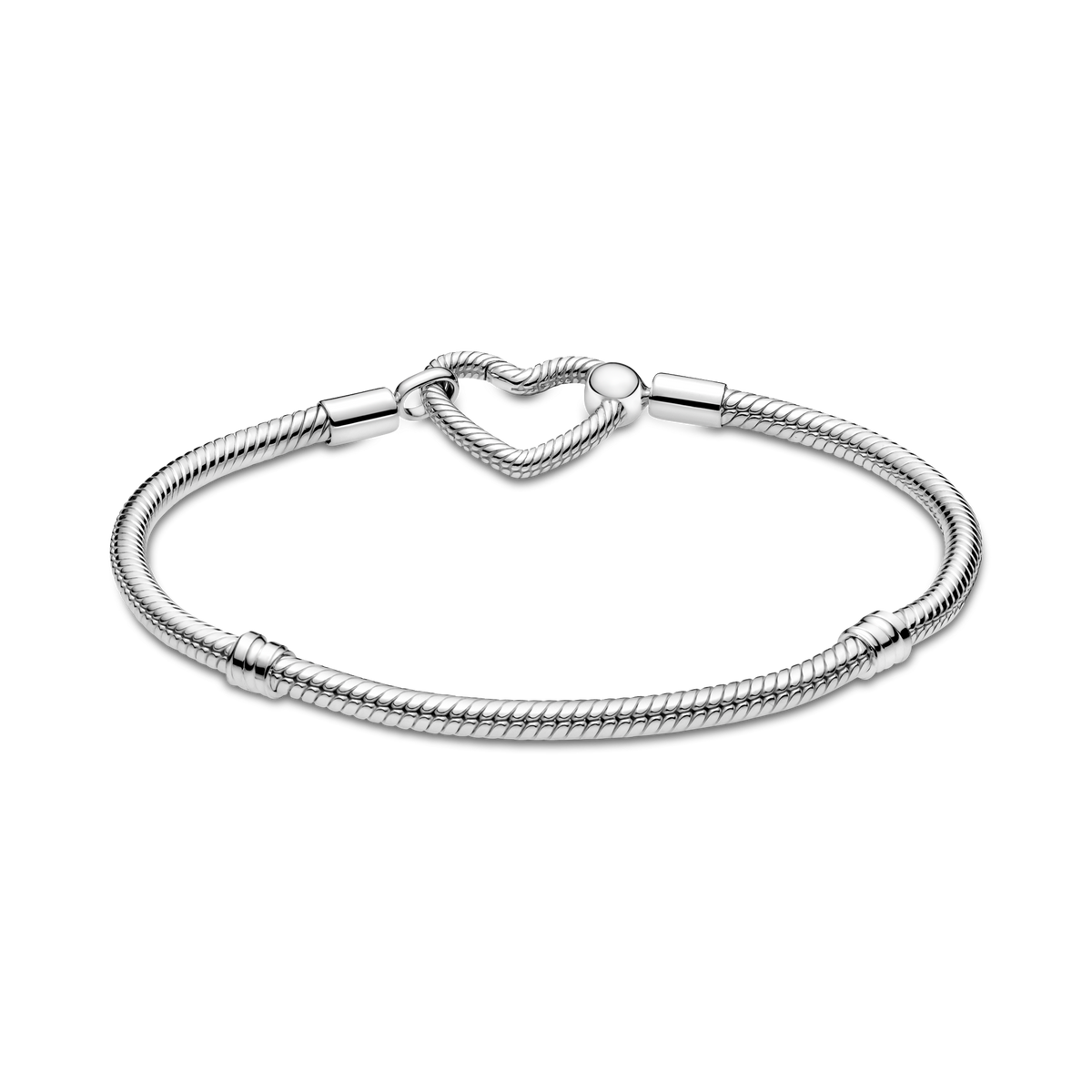 Pandora Moments Heart Closure Snake Chain Bracelet