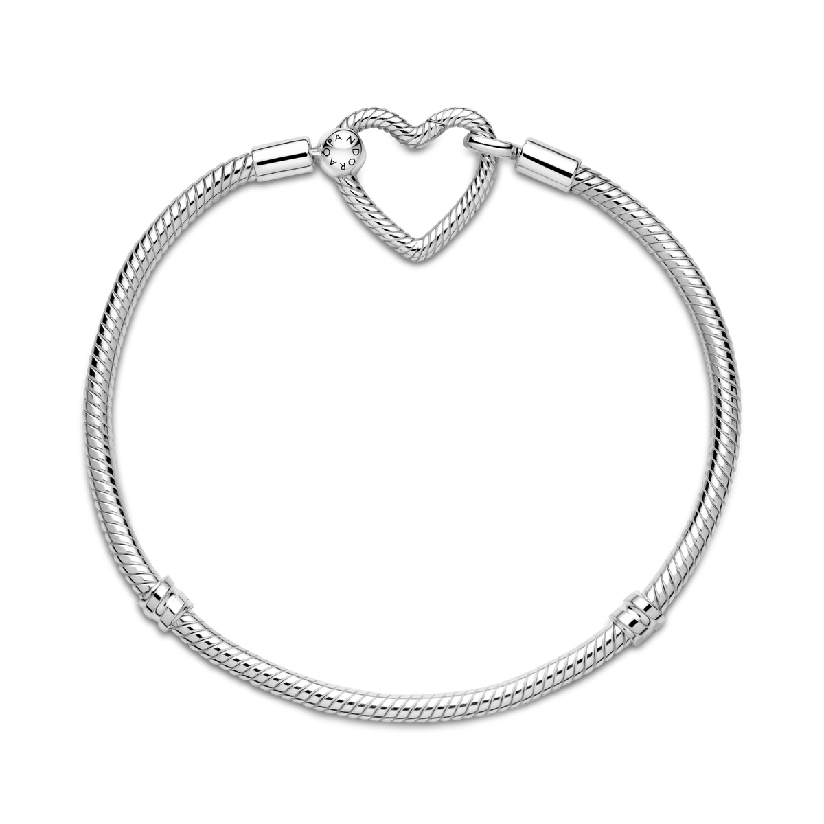 Pandora Moments Heart Closure Snake Chain Bracelet