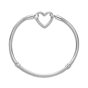 Pandora Moments Heart Closure Snake Chain Bracelet