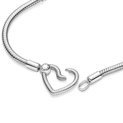 Pandora Moments Heart Closure Snake Chain Bracelet