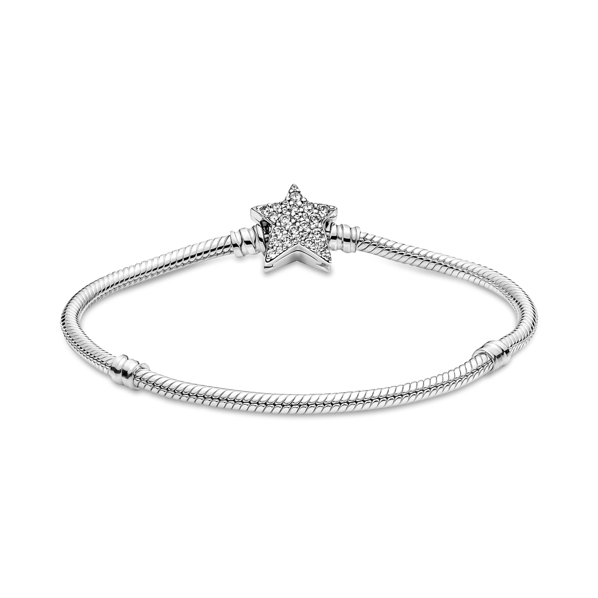 Pandora Moments Asymmetric Star Clasp Snake Chain Bracelet
