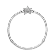 Pandora Moments Asymmetric Star Clasp Snake Chain Bracelet