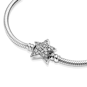 Pandora Moments Asymmetric Star Clasp Snake Chain Bracelet