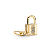 Two Tone Lock and Key Bracelet and Charm Set
