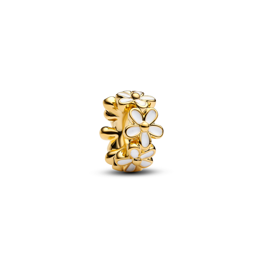 White Daisy Flower Spacer Charm