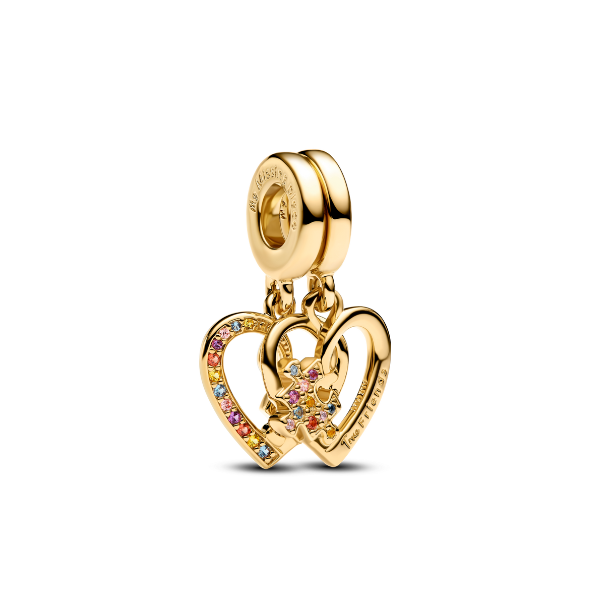 Splittable Puzzle Piece Hearts Dangle Charm