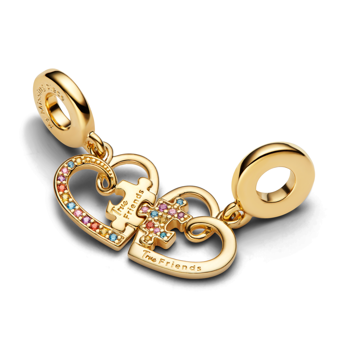 Splittable Puzzle Piece Hearts Dangle Charm