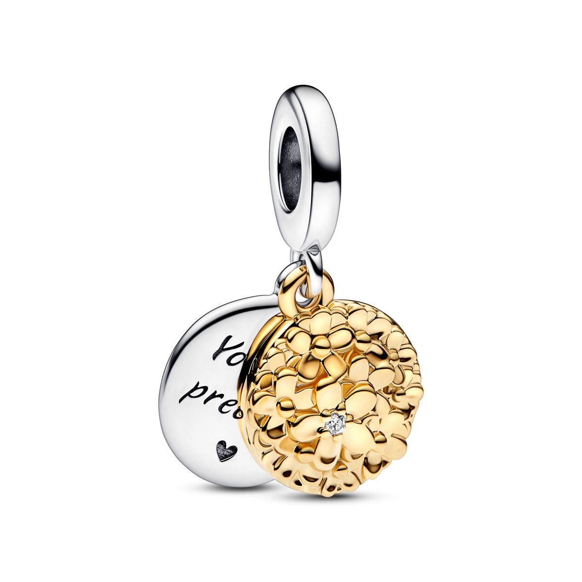 My Pandora Two-tone Daisy Double Dangle Charm