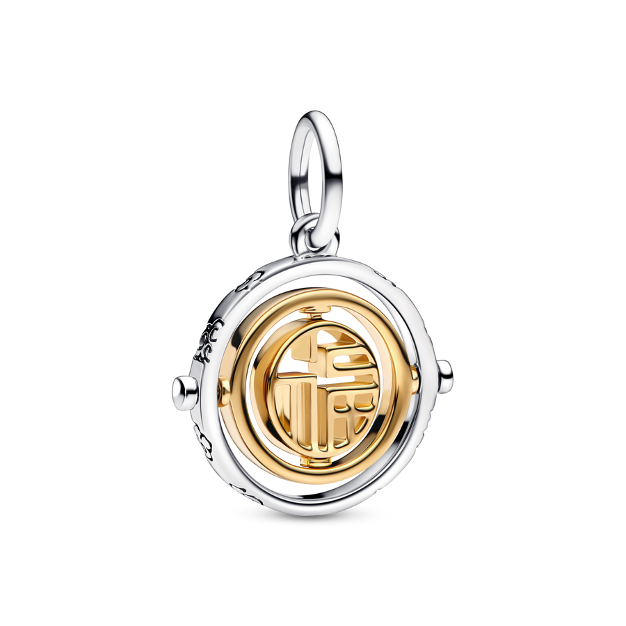 FINAL SALE - Two-tone Fú Spinning Dangle Charm