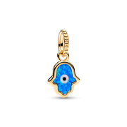 Opalescent Blue Hamsa Hand Dangle Charm