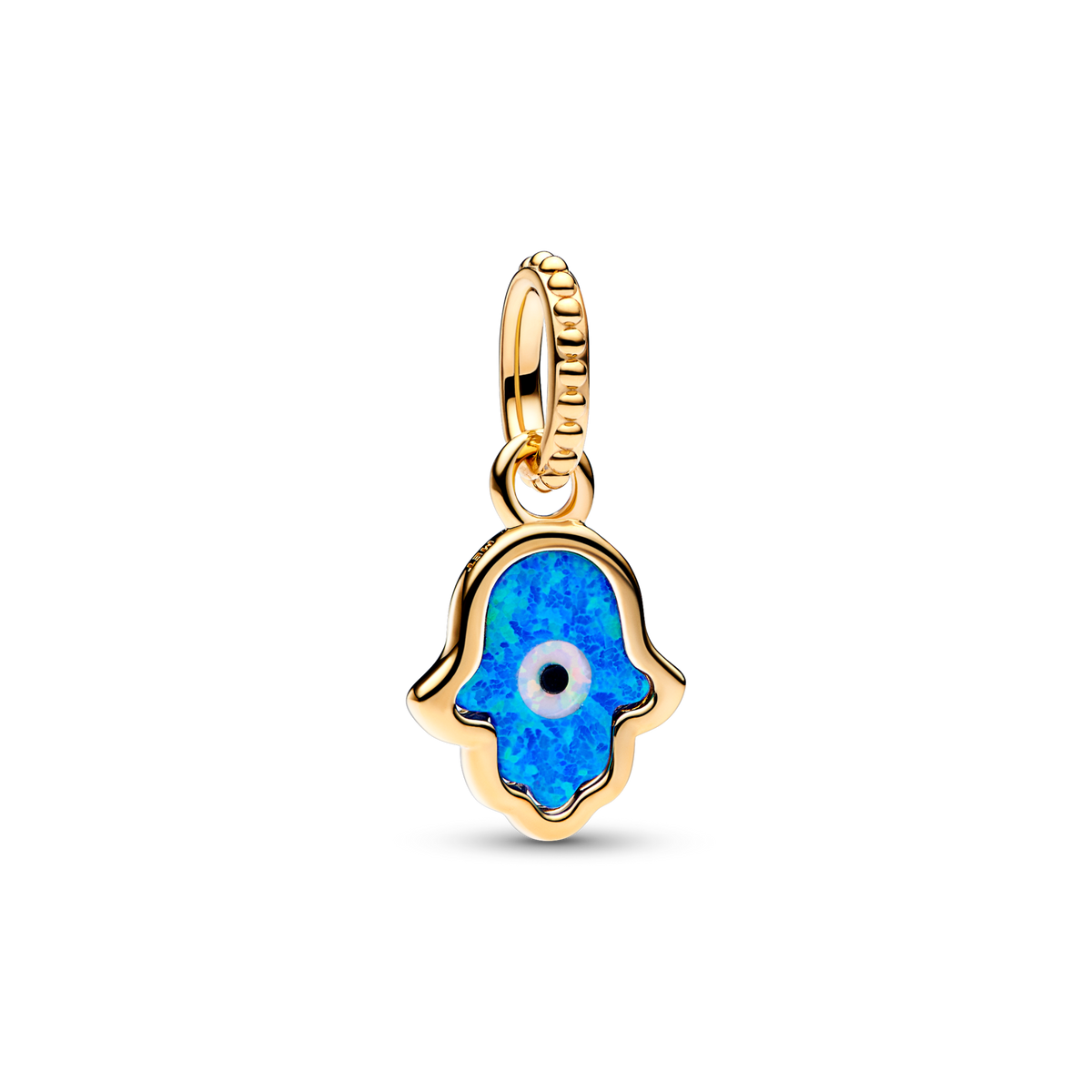Opalescent Blue Hamsa Hand Dangle Charm