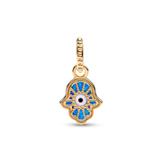 Opalescent Blue Hamsa Hand Dangle Charm