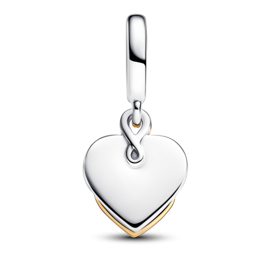 Lab-grown Diamond Engravable Mom Double Dangle Charm