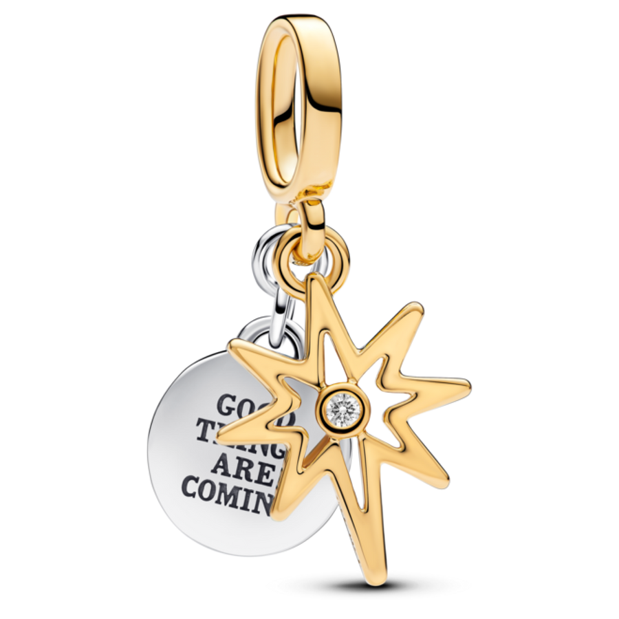 Engravable North Star Lab-grown Diamond Dangle Charm
