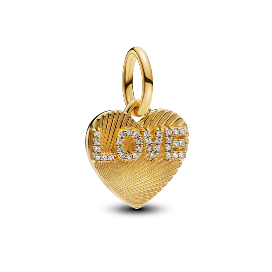 Engravable Love Heart Dangle Charm