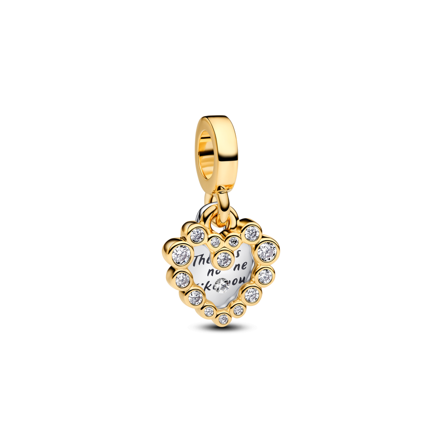 Sparkling Heart Double Dangle Charm
