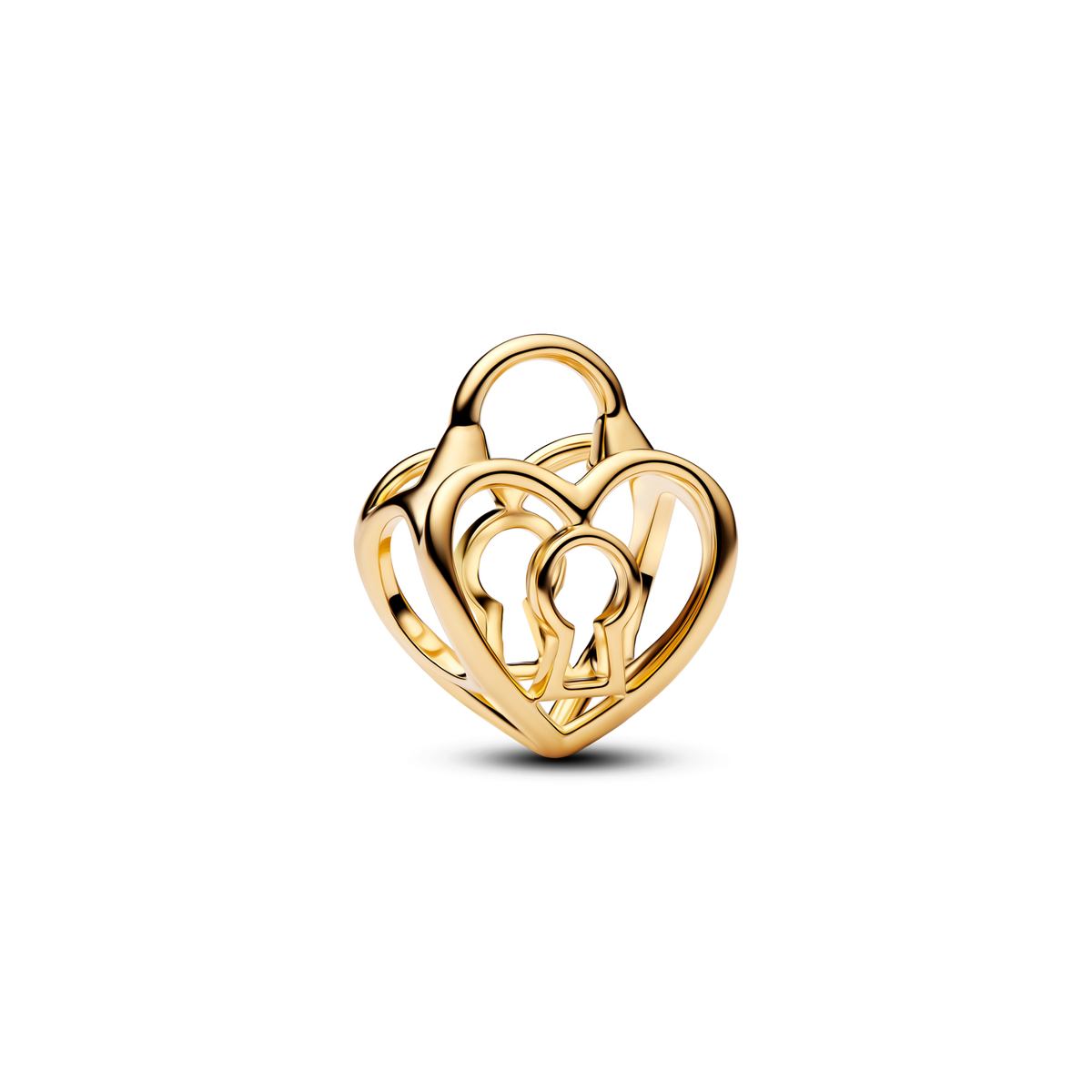 Openwork Heart Padlock Charm