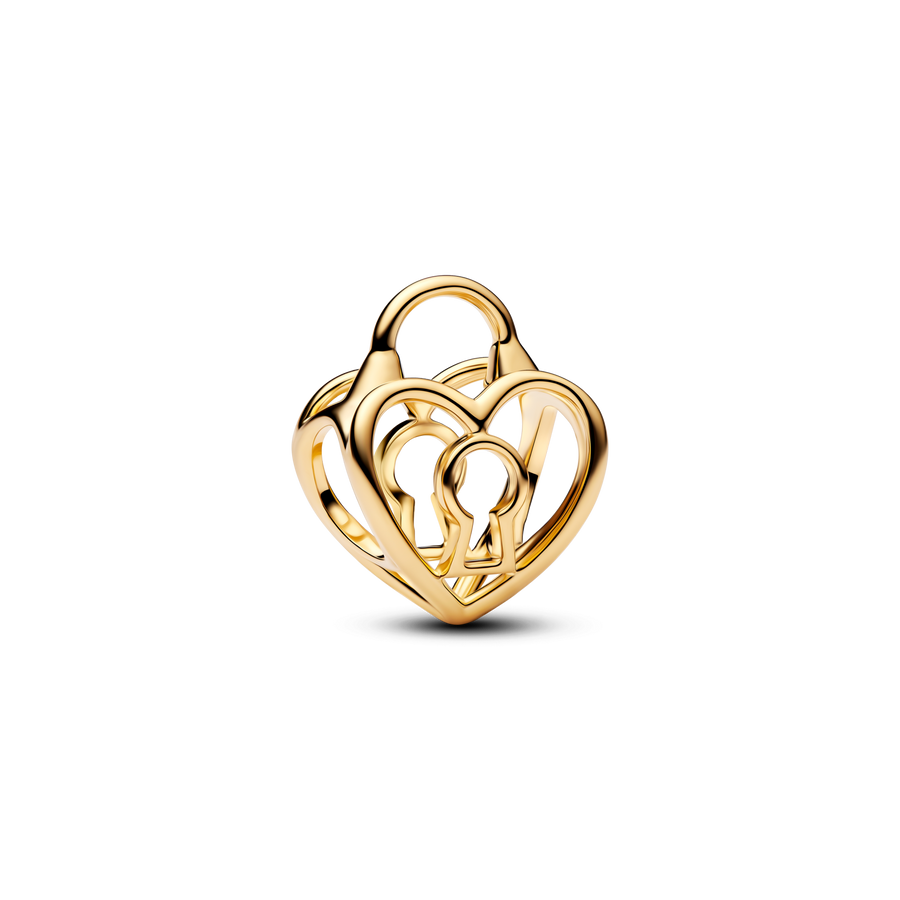 Openwork Heart Padlock Charm