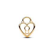 Openwork Heart Padlock Charm