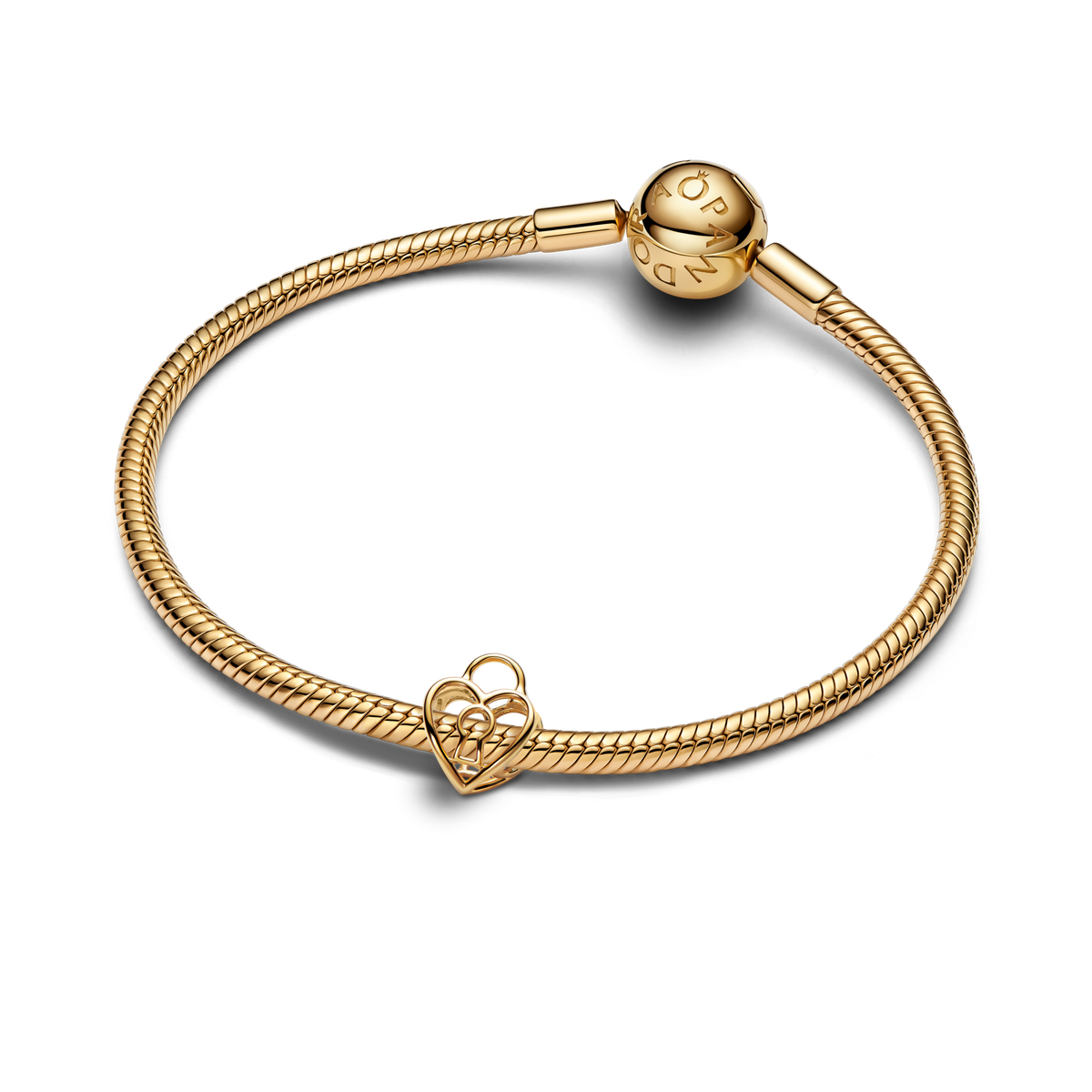 Openwork Heart Padlock Charm
