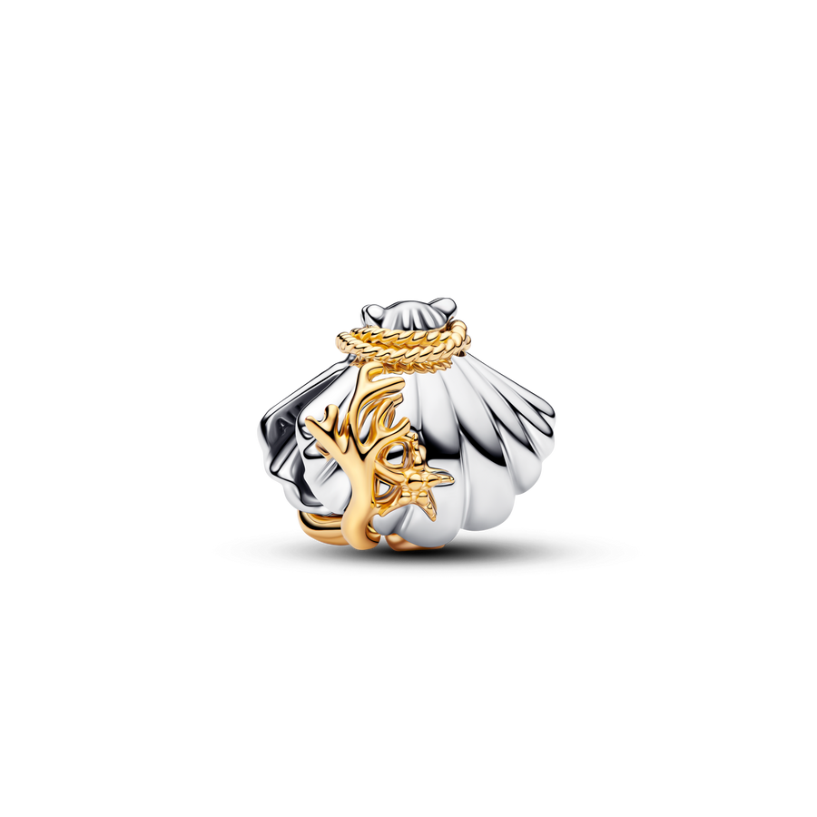 Disney Princesses Ariel Shell Lab-Grown Diamond Two-Tone Charm