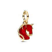Red Fire Horse Murano Glass Dangle Charm