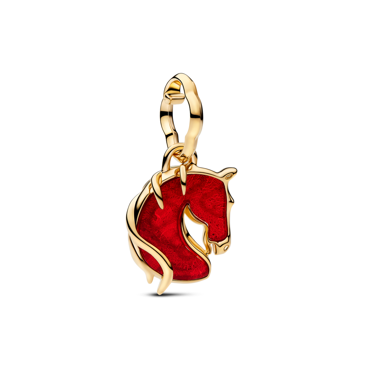 Red Fire Horse Murano Glass Dangle Charm
