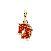 Red Fire Horse Murano Glass Dangle Charm