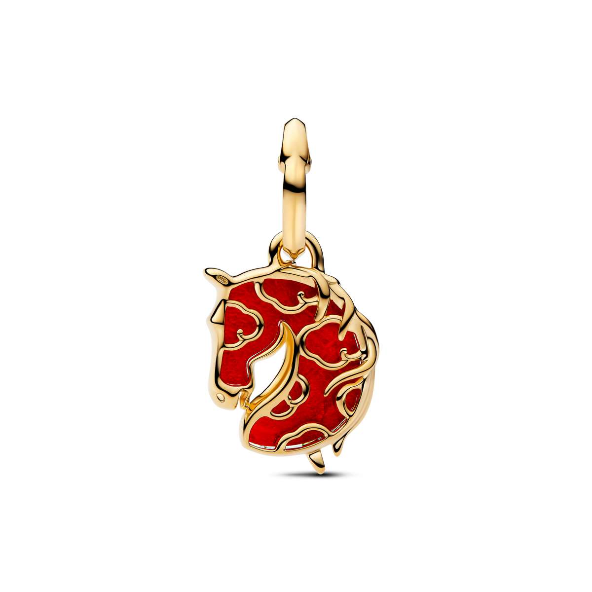 Red Fire Horse Murano Glass Dangle Charm