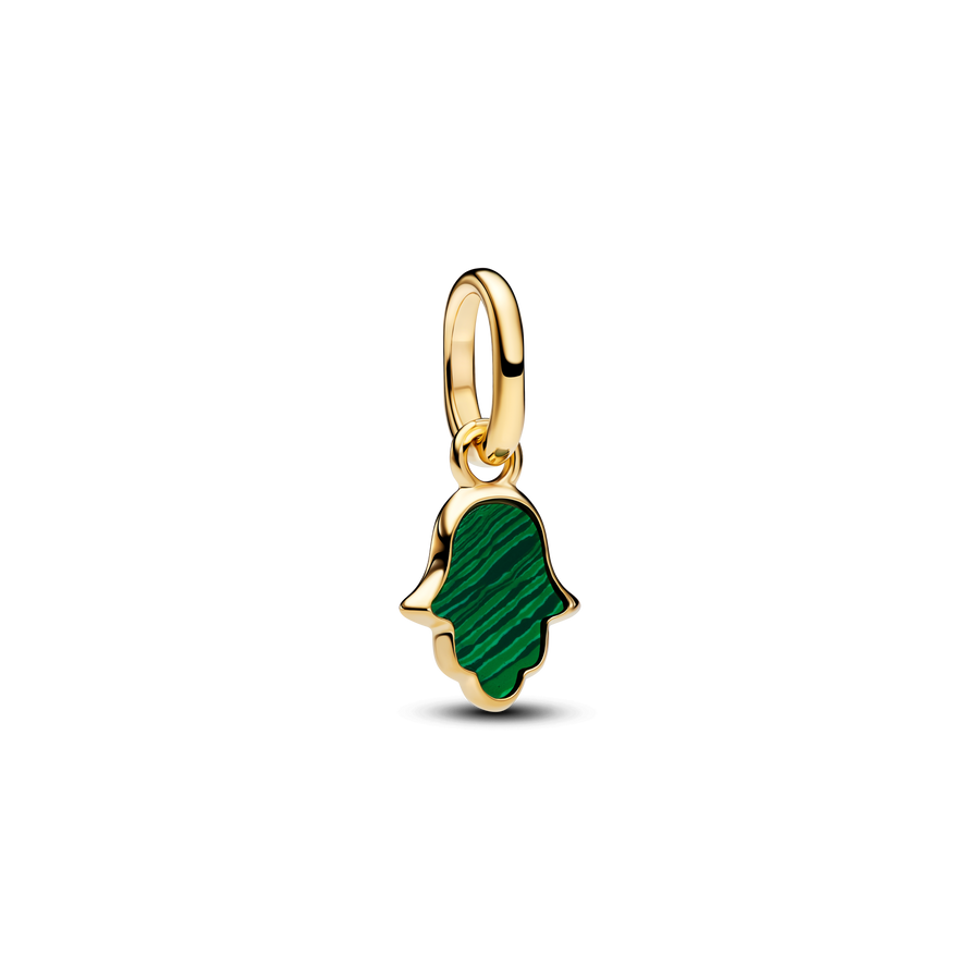 Green Hamsa Hand Mini Dangle Charm